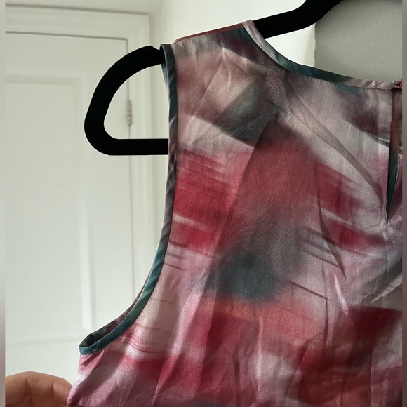 Classiques Entier | Pink Abstract Print Silk Blouse | Size Small - Picture 4 of 6